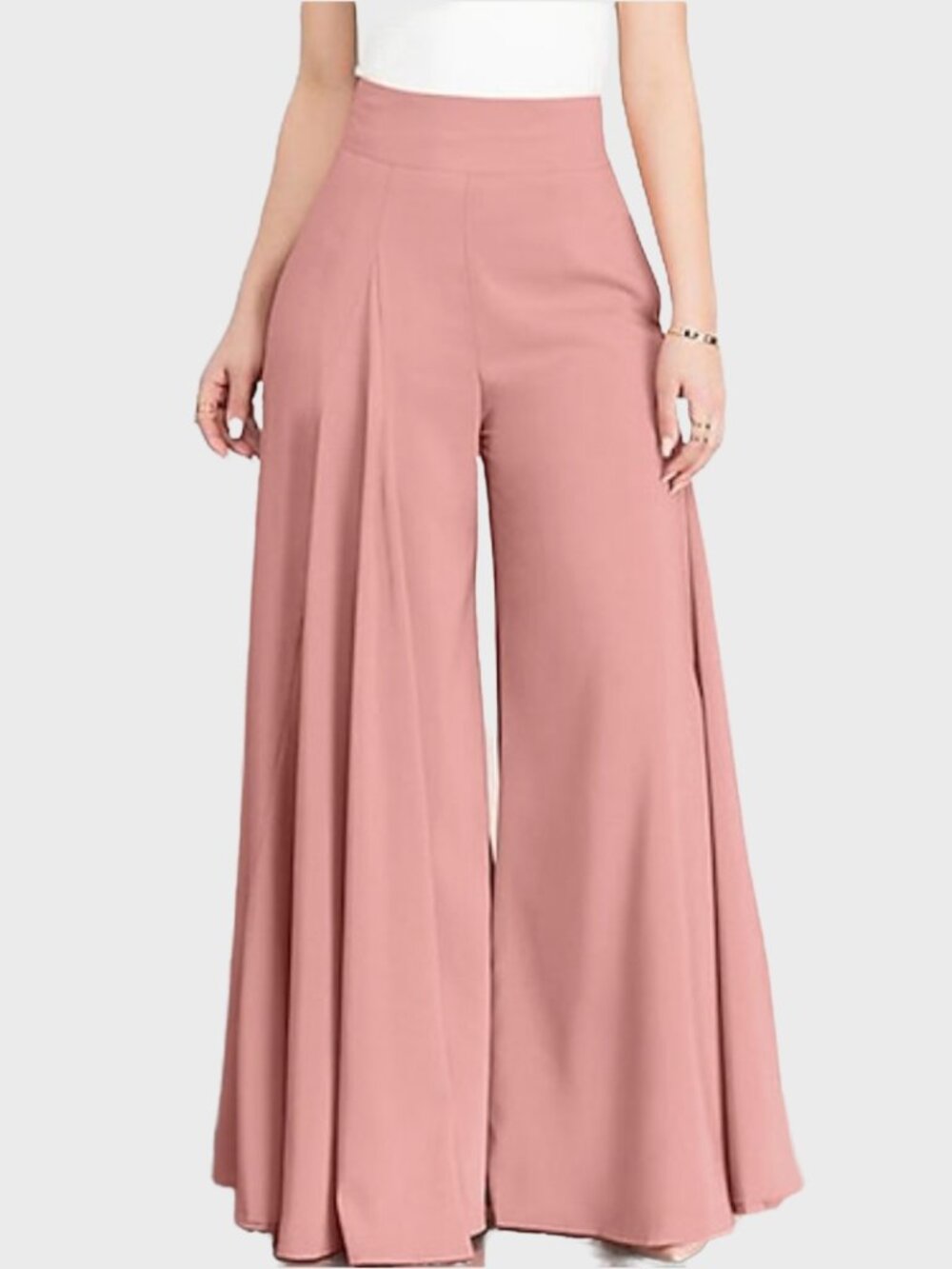Women's Pale Pink Wide Leg Pants